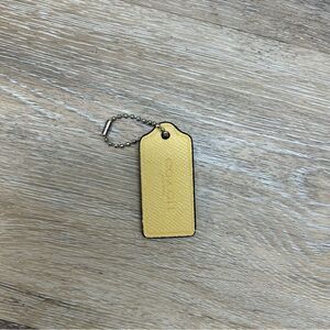 coach Yellow Textured Keychain Tag